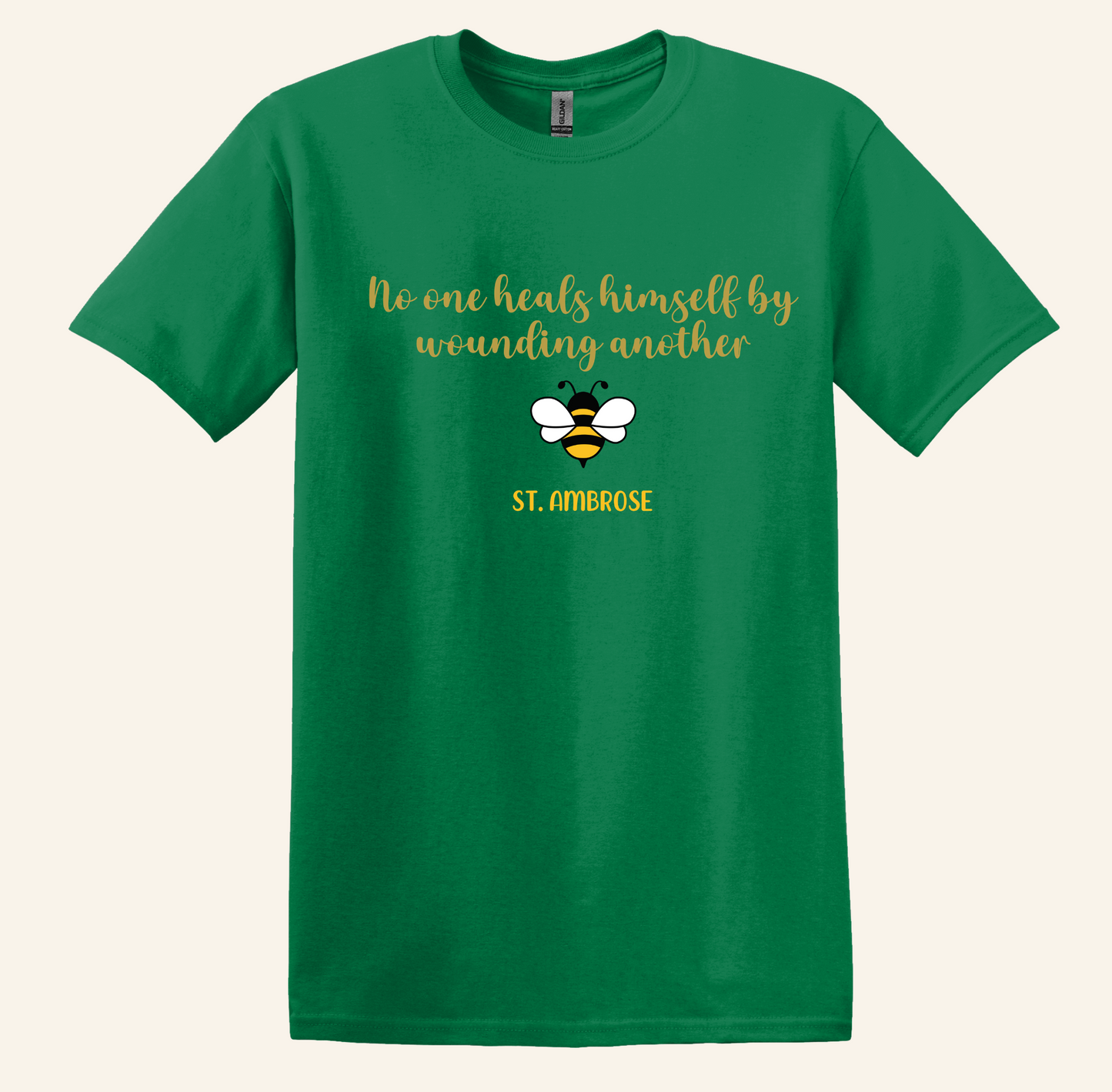 St. Ambrose Quote Bee T-Shirt, Catholic Wisdom, Unisex Soft Cotton Tee
