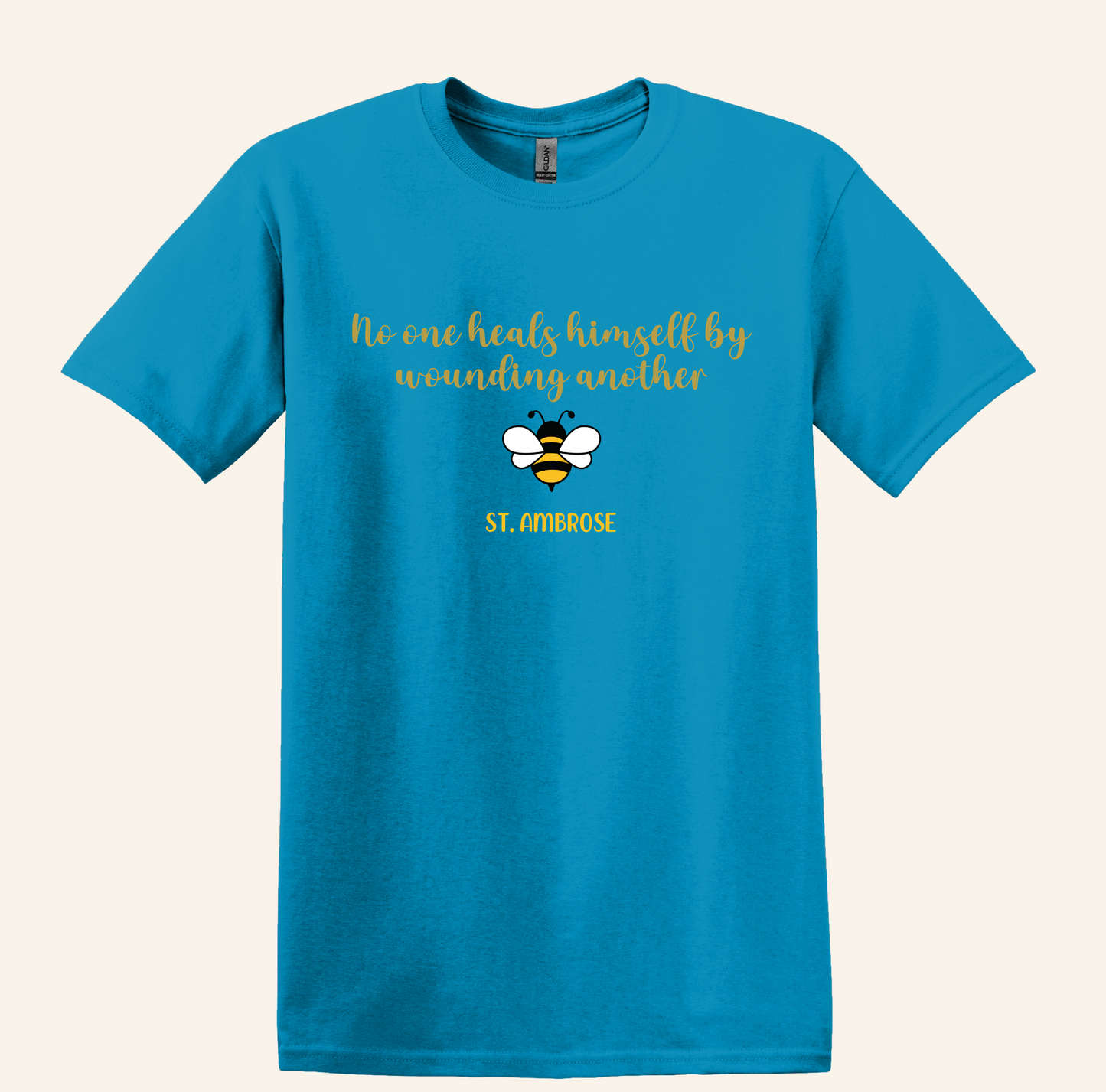 St. Ambrose Quote Bee T-Shirt, Catholic Wisdom, Unisex Soft Cotton Tee