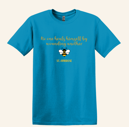 St. Ambrose Quote Bee T-Shirt, Catholic Wisdom, Unisex Soft Cotton Tee
