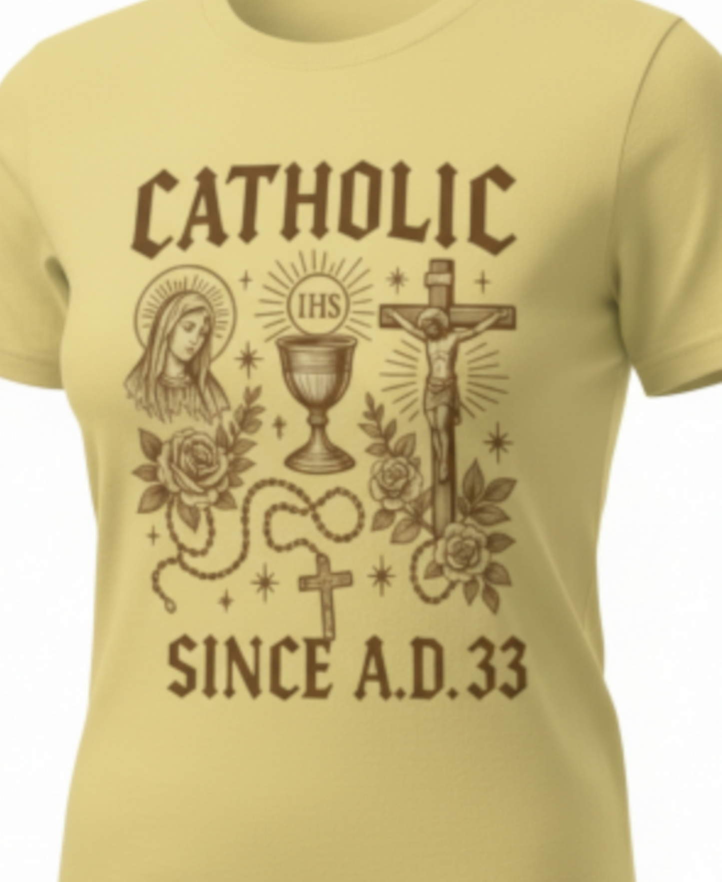 Catholic Since A.D. 33 T-Shirt – Religious Graphic Tee, Christian Gift