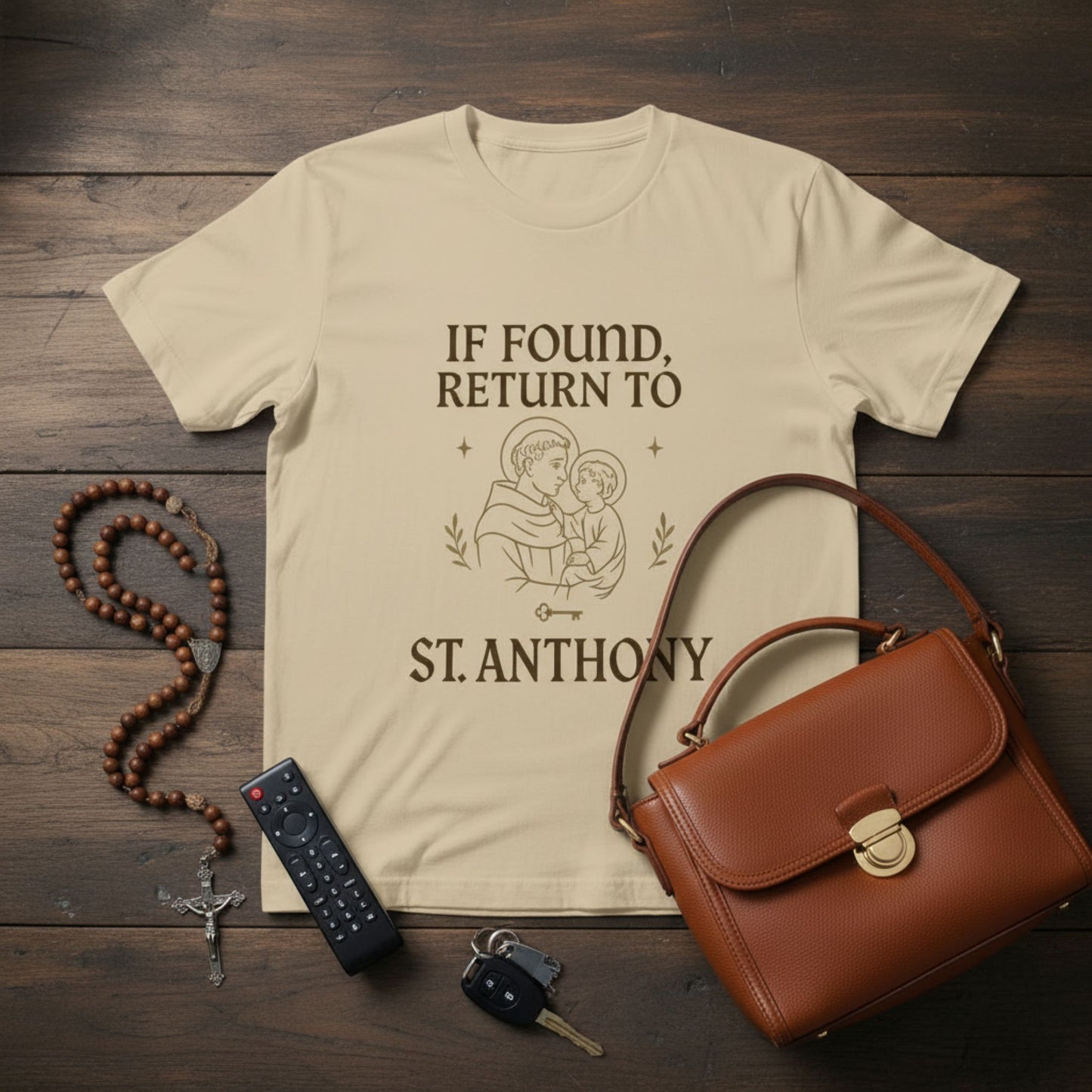 St. Anthony “If Found Return To” Catholic Shirt | Patron Saint of Lost Things Tee