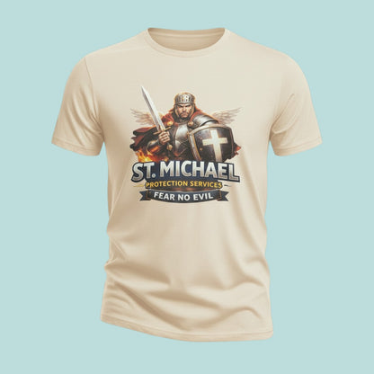St. Michael Warrior T-Shirt, Archangel Protection Tee, Fear No Evil Christian Apparel
