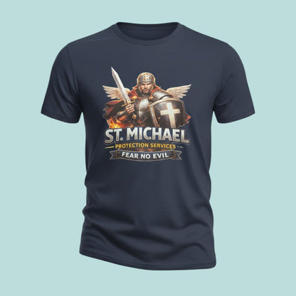 St. Michael Warrior T-Shirt, Archangel Protection Tee, Fear No Evil Christian Apparel