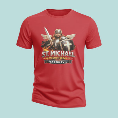 St. Michael Warrior T-Shirt, Archangel Protection Tee, Fear No Evil Christian Apparel