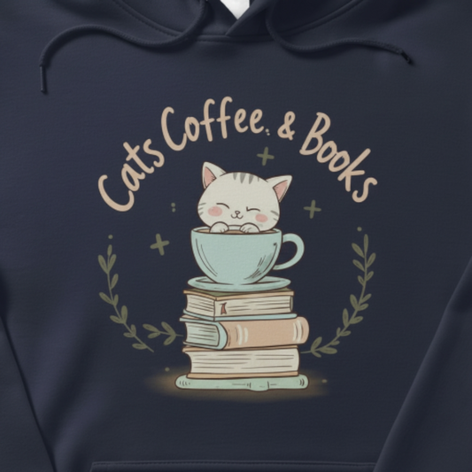 Cats, Coffee & Books T-Shirt