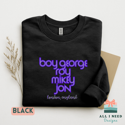 Culture Club Band Names Tee, Boy George Retro Neon Shirt, London New Wave Music