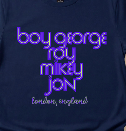 Culture Club Band Names Tee, Boy George Retro Neon Shirt, London New Wave Music