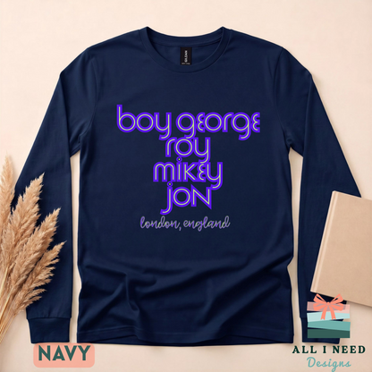 Culture Club Band Names Tee, Boy George Retro Neon Shirt, London New Wave Music