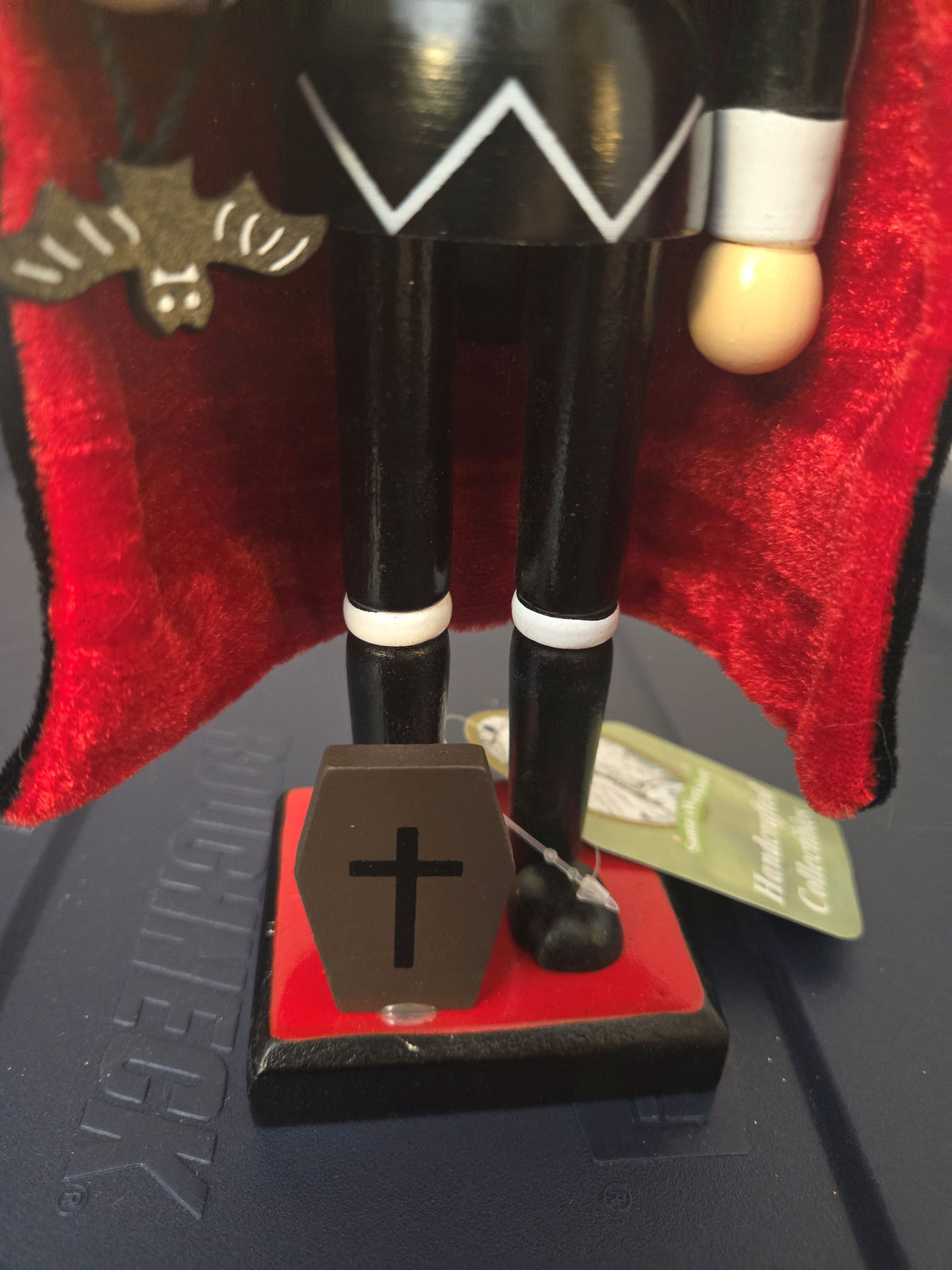 10-inch Dracula Wooden Nutcracker Halloween Decor, Vampire Figurine, Bat Accent, Gothic Home