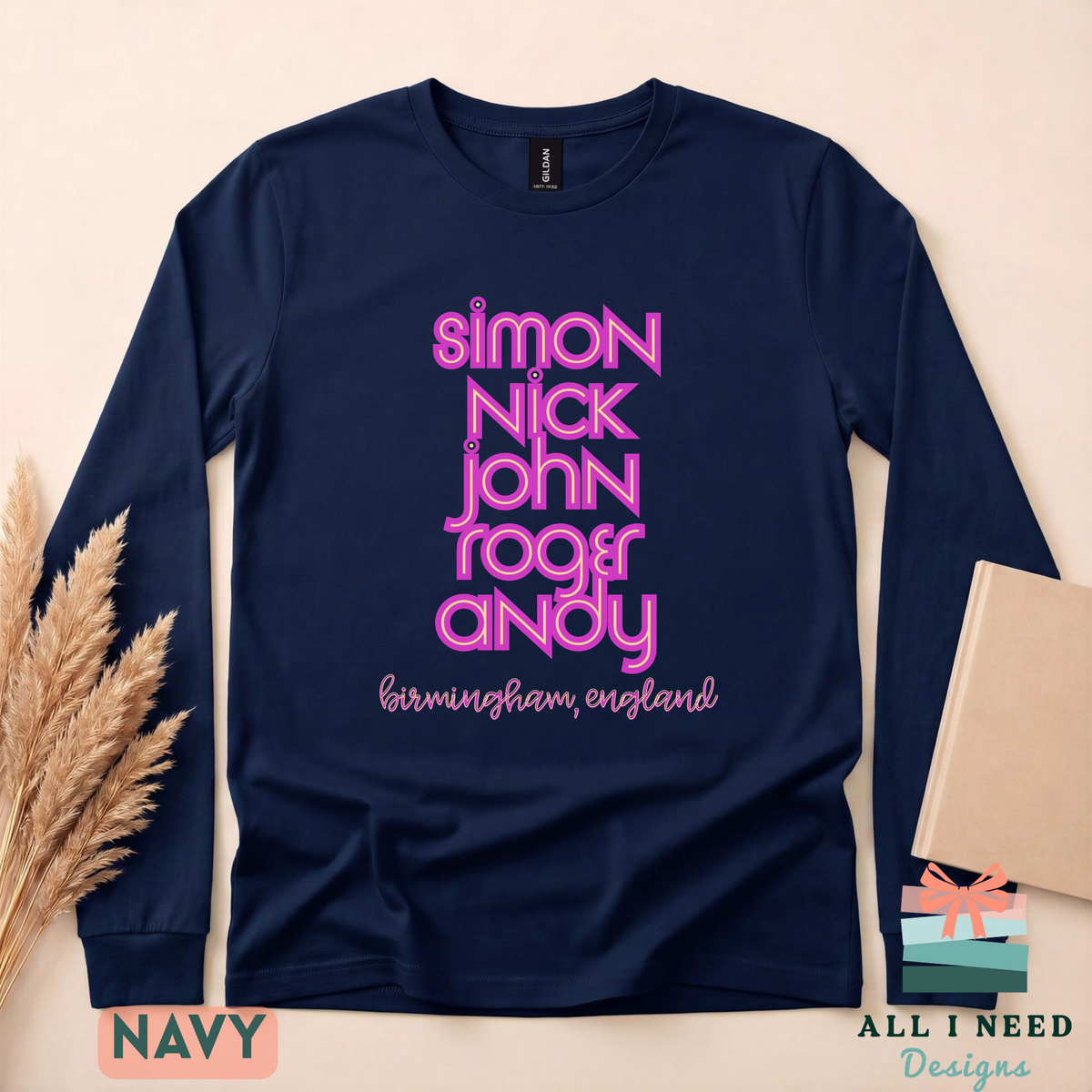 Duran Duran Retro Band Names Shirt, Neon Pink Print, Birmingham England Concert Tee