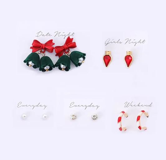 Christmas Earring Boxed Set - 5 Pairs