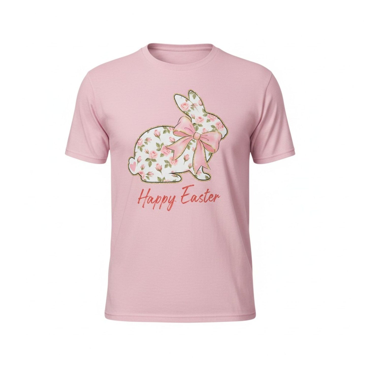 Floral Bunny Happy Easter Shirt – Youth Sizes Gildan Tee