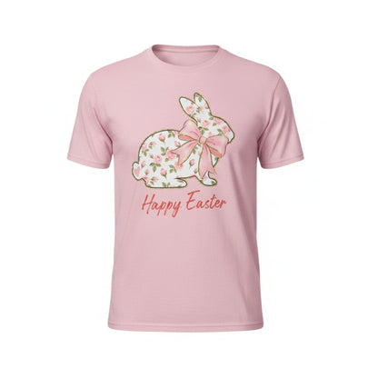 Floral Bunny Happy Easter Shirt – Youth Sizes Gildan Tee