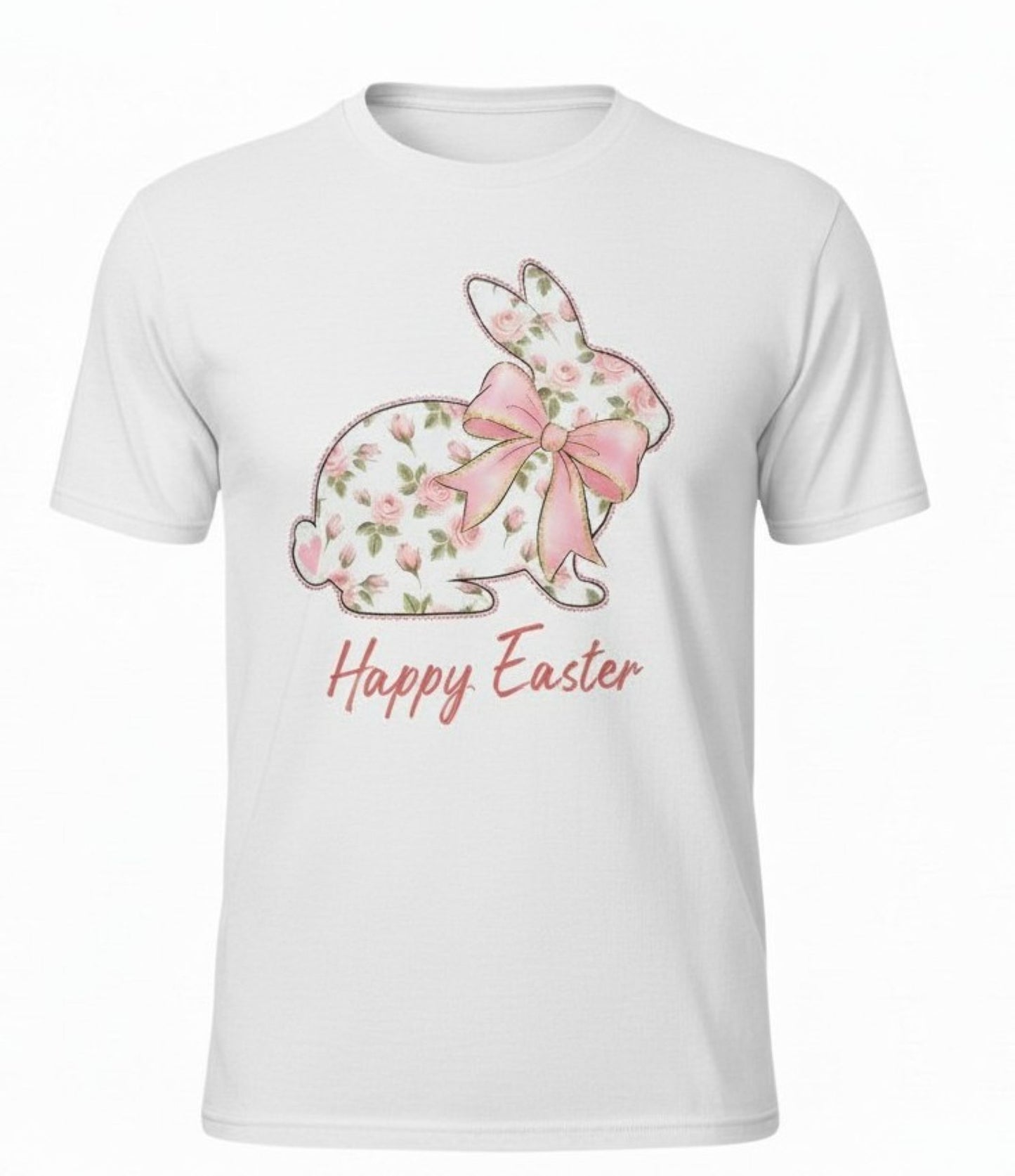 Floral Bunny Happy Easter Shirt – Youth Sizes Gildan Tee