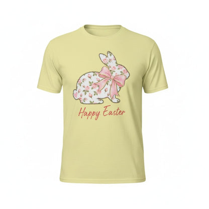 Floral Bunny Happy Easter Shirt – Youth Sizes Gildan Tee