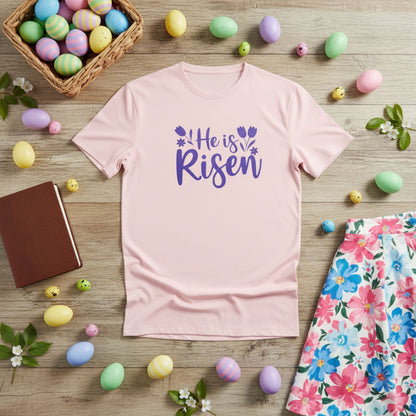He Is Risen Easter Shirt, Christian Easter Tee, Religious Spring Shirt, Faith Based Shirt