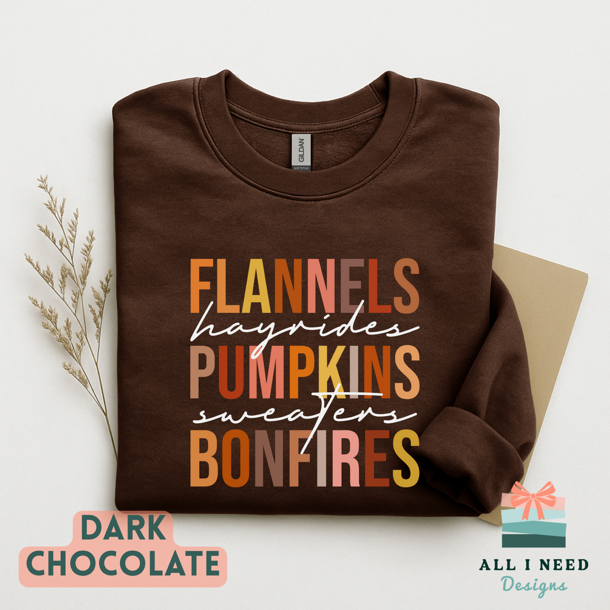 Pumpkins and Bonfires Autumn Sweatshirt, long sleeves, flannel season outfit