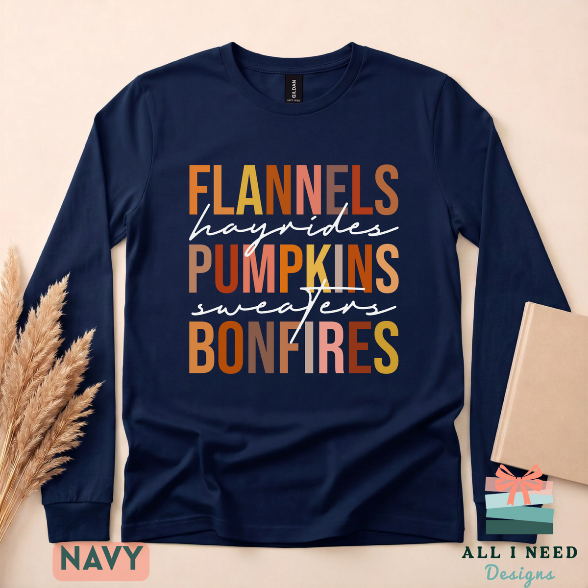Pumpkins and Bonfires Autumn Sweatshirt, long sleeves, flannel season outfit