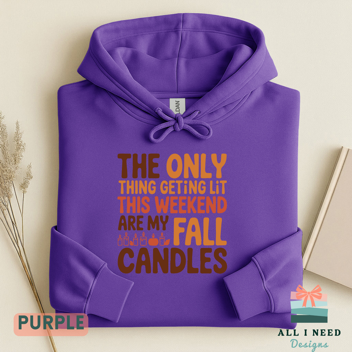 Weekend Fall Candle Graphic Top, Sweatshirt or Hoodie, Long Sleeves, Seasonal Humor
