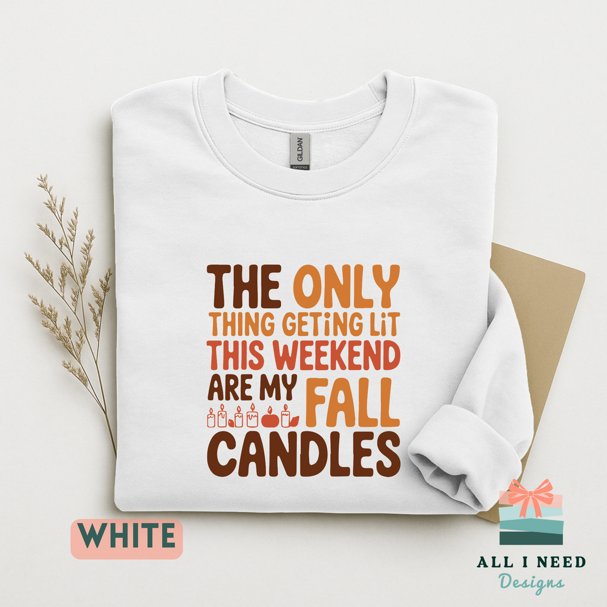 Weekend Fall Candle Graphic Top, Sweatshirt or Hoodie, Long Sleeves, Seasonal Humor