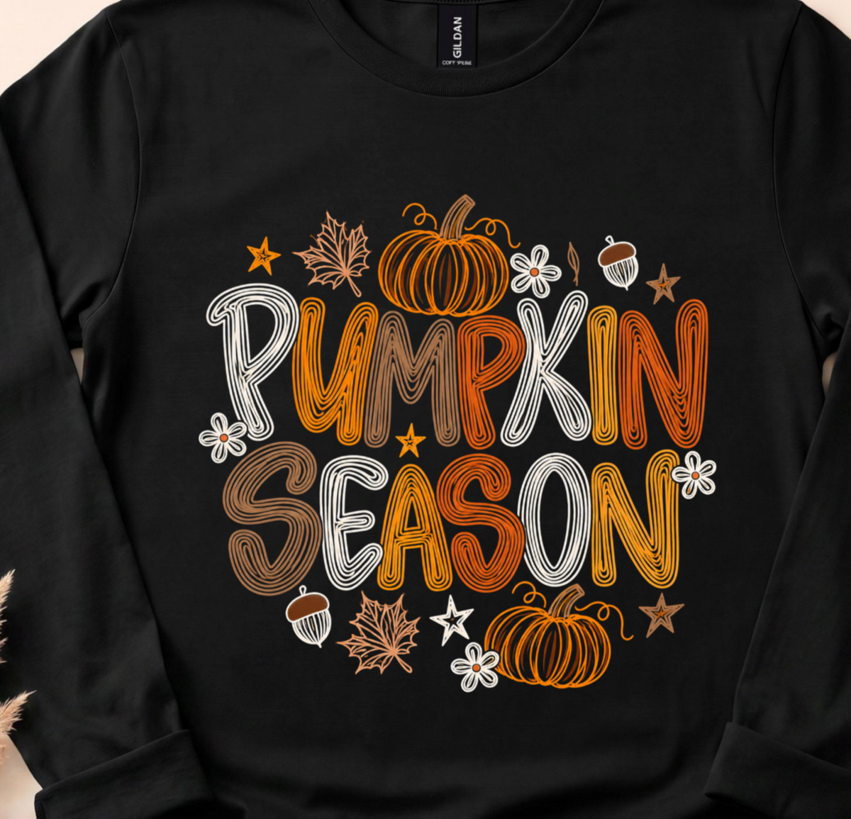 Autumn Pumpkin Graphic Tee for Fall, Sizes XS-3XL