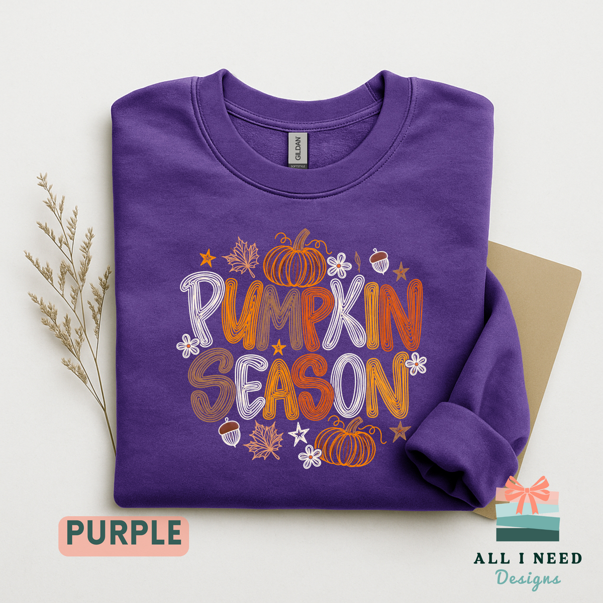 Autumn Pumpkin Graphic Tee for Fall, Sizes XS-3XL