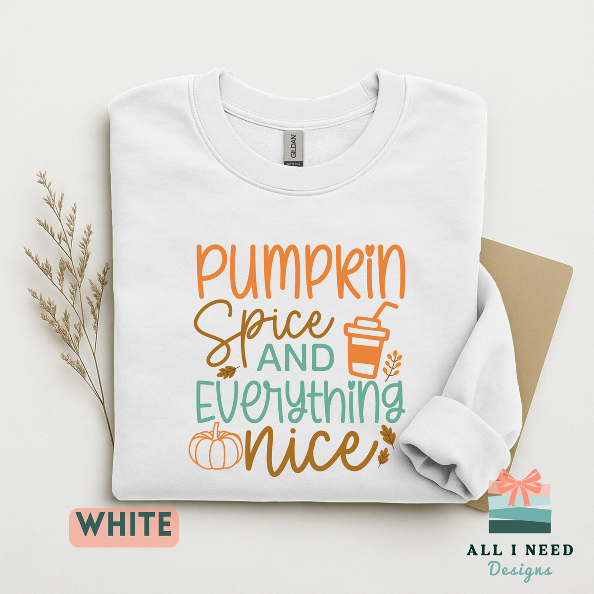 Cozy Fall Pumpkin Spice Hoodie, seasonal drink design, sizes XS to 3XL