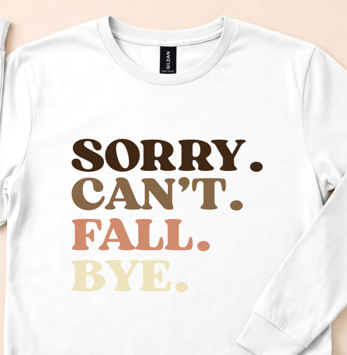 Sarcastic Fall Humor Tee with Retro Text, Cozy Season Outfit, Long Sleeves, Casual Graphic Top
