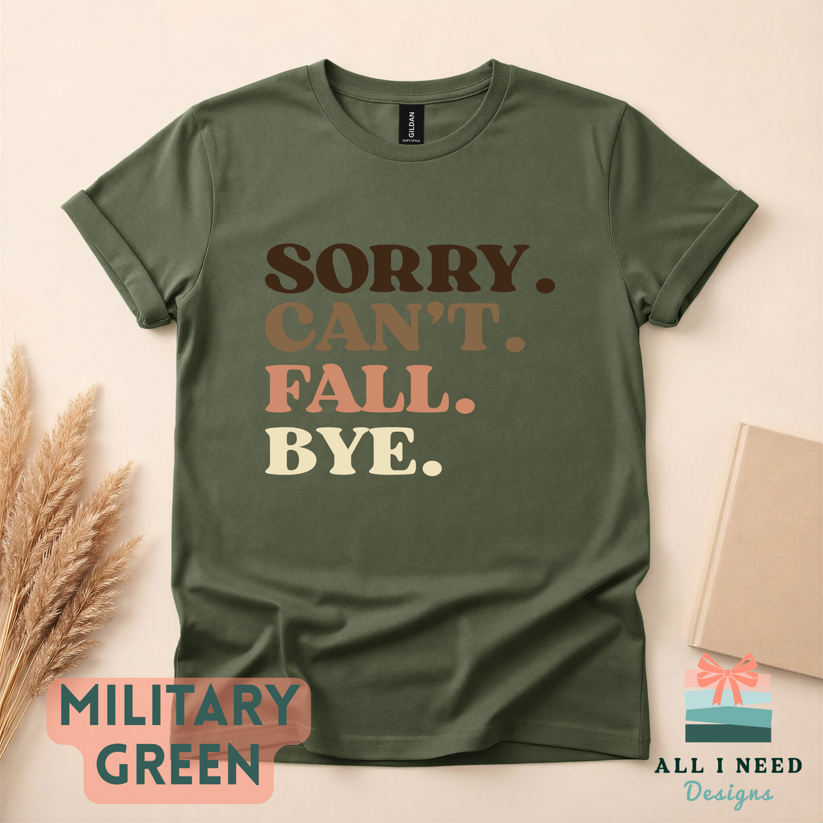 Sarcastic Fall Humor Tee with Retro Text, Cozy Season Outfit, Long Sleeves, Casual Graphic Top
