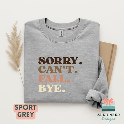 Sarcastic Fall Humor Tee with Retro Text, Cozy Season Outfit, Long Sleeves, Casual Graphic Top