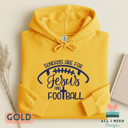 Faith and Football Sunday Outfit, Sweatshirt or Hoodie, Unisex Sizes XS to 3XL