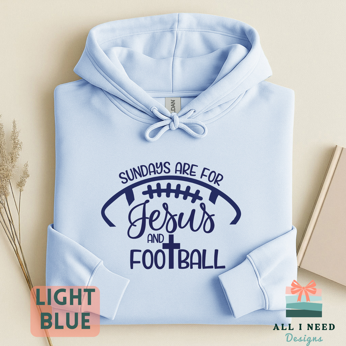 Faith and Football Sunday Outfit, Sweatshirt or Hoodie, Unisex Sizes XS to 3XL