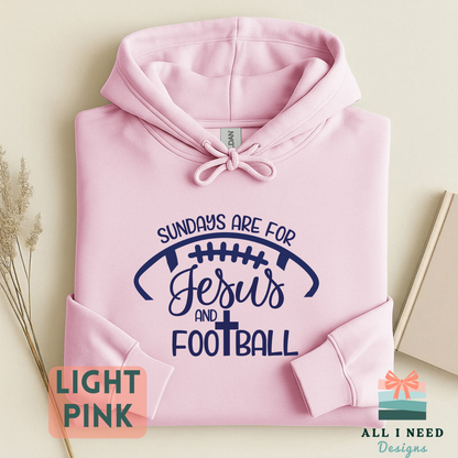 Faith and Football Sunday Outfit, Sweatshirt or Hoodie, Unisex Sizes XS to 3XL