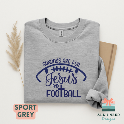 Faith and Football Sunday Outfit, Sweatshirt or Hoodie, Unisex Sizes XS to 3XL