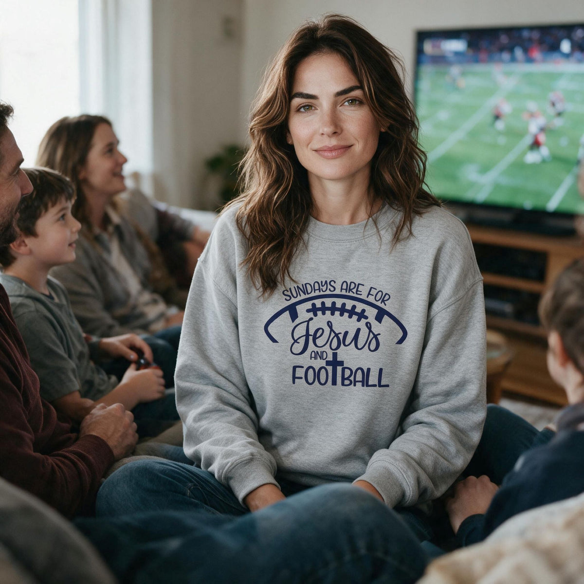 Faith and Football Sunday Outfit, Sweatshirt or Hoodie, Unisex Sizes XS to 3XL