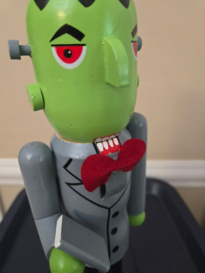 15" Frankenstein Wooden Figurine for Halloween, 15 Inch Nutcracker, Monster Mantel Decor
