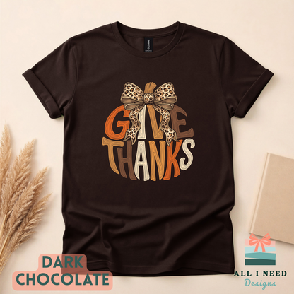 Coquette Pumpkin Thanksgiving Top, Give Thanks design, fall gathering outfit