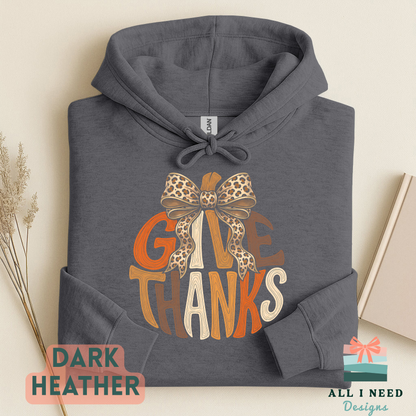 Coquette Pumpkin Thanksgiving Top, Give Thanks design, fall gathering outfit