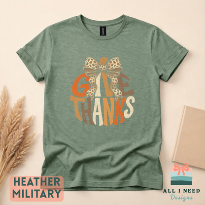 Coquette Pumpkin Thanksgiving Top, Give Thanks design, fall gathering outfit