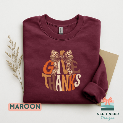 Coquette Pumpkin Thanksgiving Top, Give Thanks design, fall gathering outfit