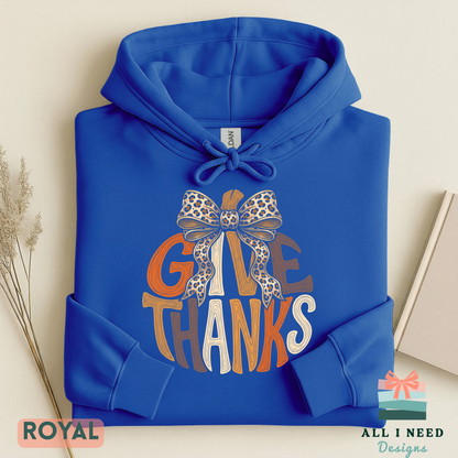 Coquette Pumpkin Thanksgiving Top, Give Thanks design, fall gathering outfit
