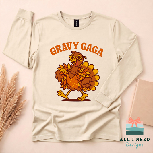 Gravy Gaga Shirt for Grandmother, funny fall graphic shirt