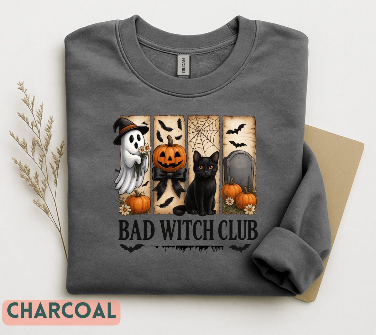 Halloween Bad Witch Club Sweatshirt, Autumn Graphic, Cozy Crewneck, Haunted Season Apparel
