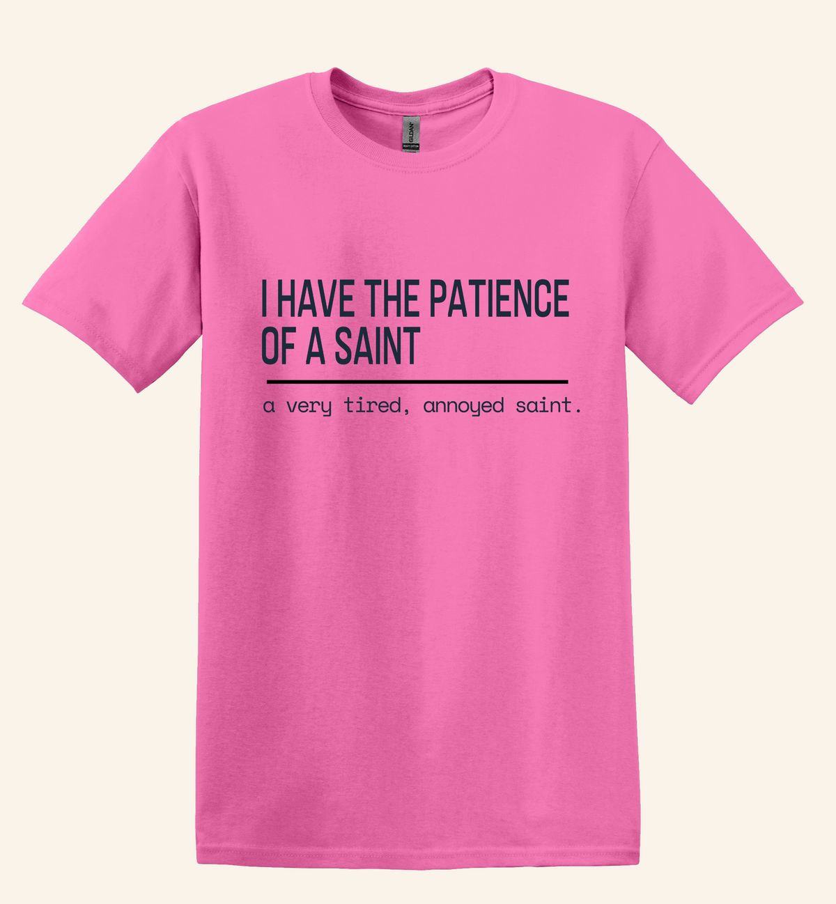 Tired Annoyed Saint Shirt, Witty Catholic Humor Tee, Sarcasm Gift