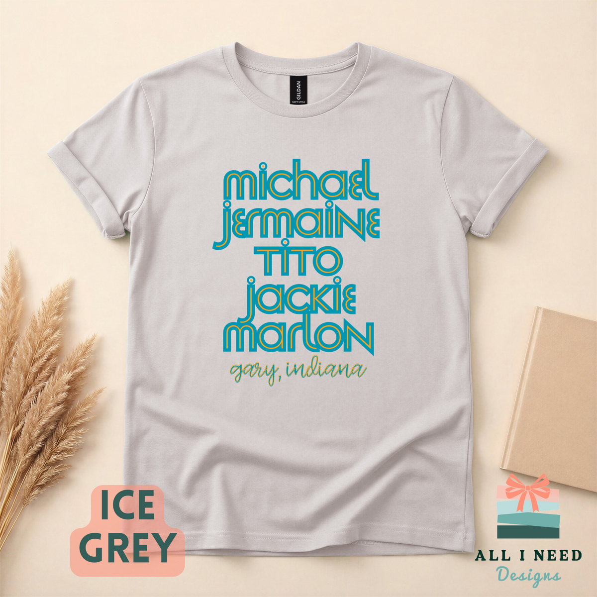 Retro Jackson Brothers Name Stack Tee, Gary Indiana Pride Shirt