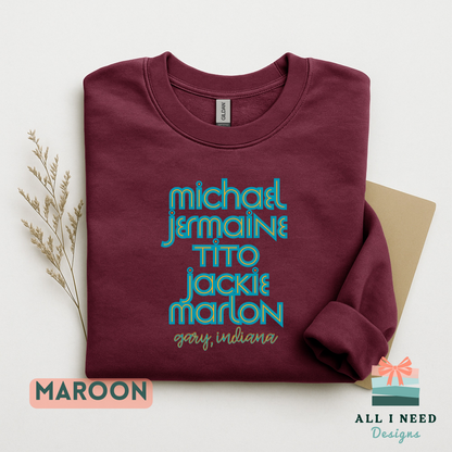 Retro Jackson Brothers Name Stack Tee, Gary Indiana Pride Shirt