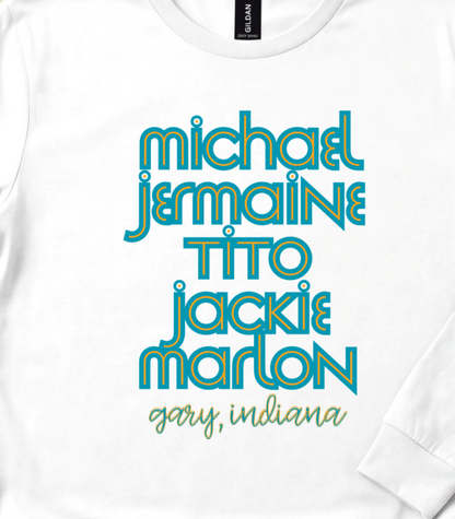 Retro Jackson Brothers Name Stack Tee, Gary Indiana Pride Shirt