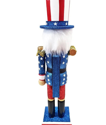 Patriotic Bugle Nutcracker, America 250 Semiquincentennial, Red White Blue Decor