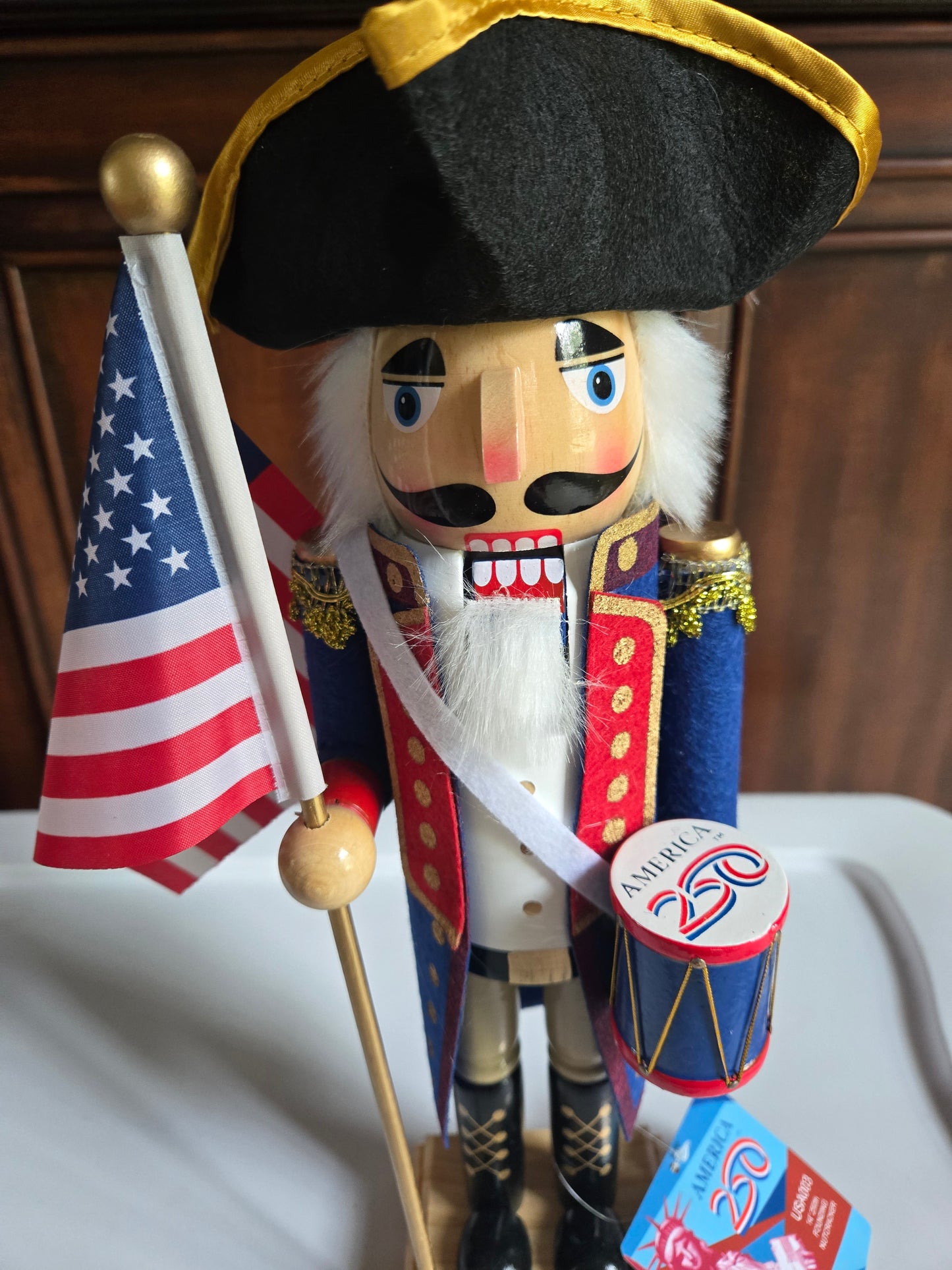 14 Inch Independence Drummer Nutcracker, Revolutionary War Style, USA 250th Anniversary Collectible