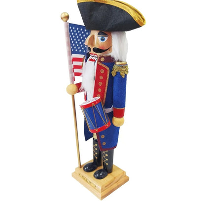 14 Inch Independence Drummer Nutcracker, Revolutionary War Style, USA 250th Anniversary Collectible